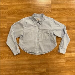 Light Blue Cropped Buttondown Shirt - Medium